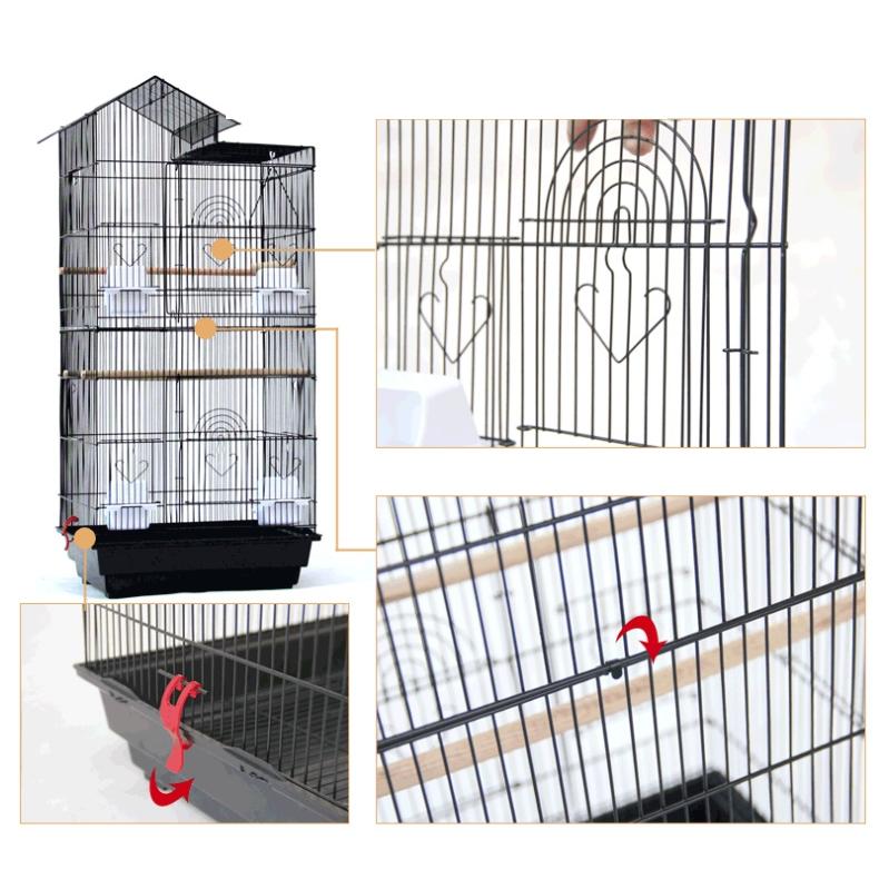 角屋根 大型 鳥かご （  バードゲージ  鳥小屋 鳥カゴ） 送料無料】角屋根/大型鳥かご【バードゲージ 鳥小屋 鳥カゴ