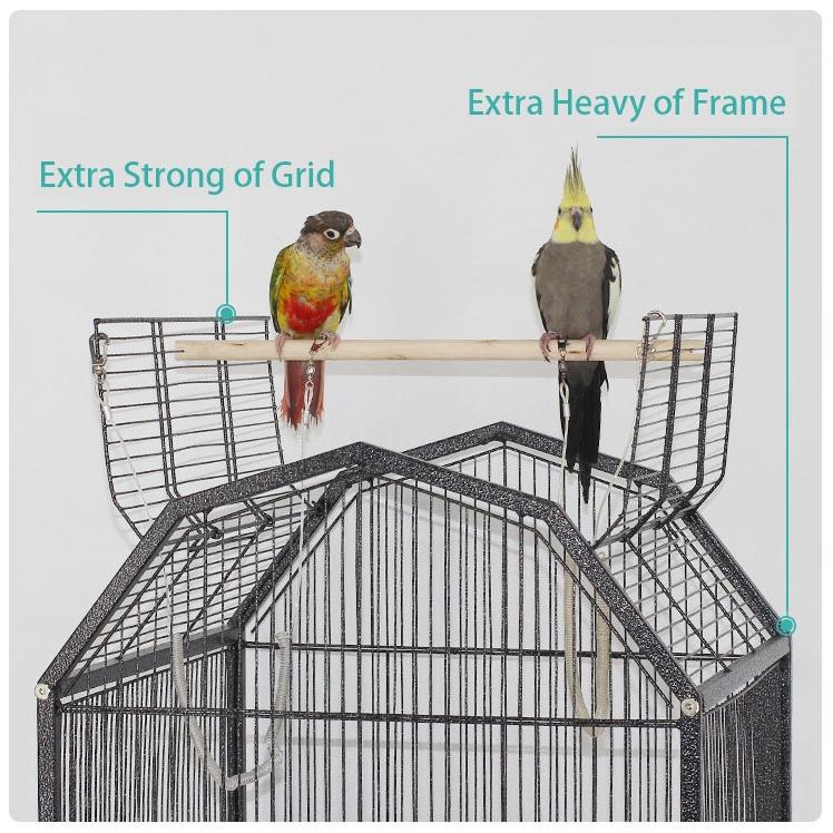 大型 バードケージ 鳥かご キャスター付き天井オープン オウム インコ