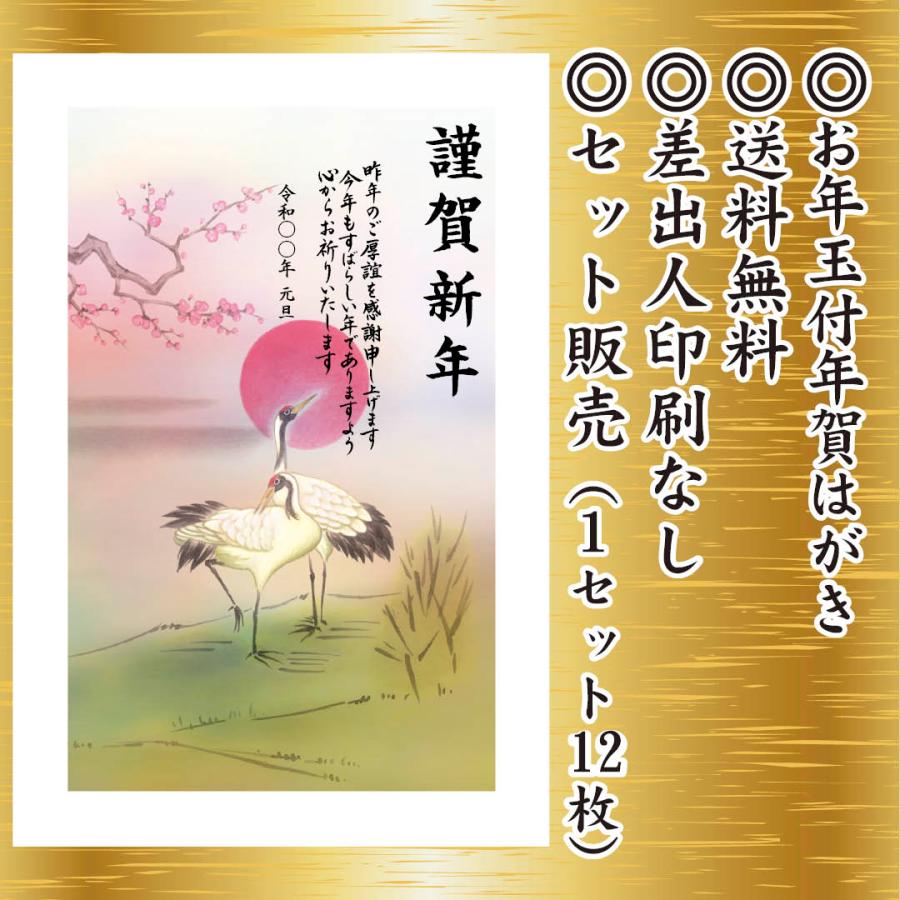 12枚セット 年賀状 豊富な絵柄 ビジネスにも お年玉付き年賀はがき 