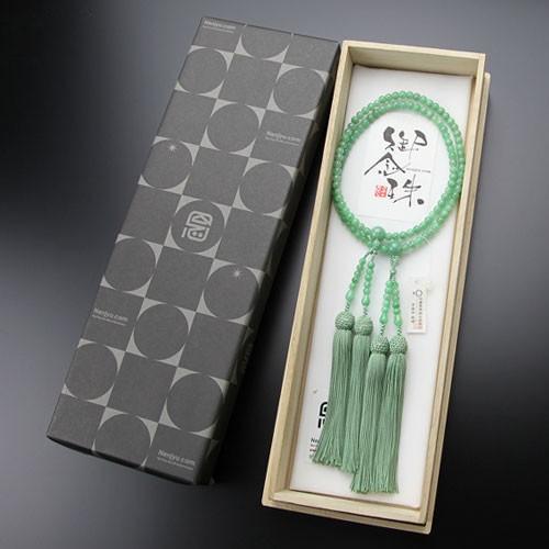 数珠 パワーストーン はな花 鑑別書付き 数珠 女性用 二連 八宗派兼用
