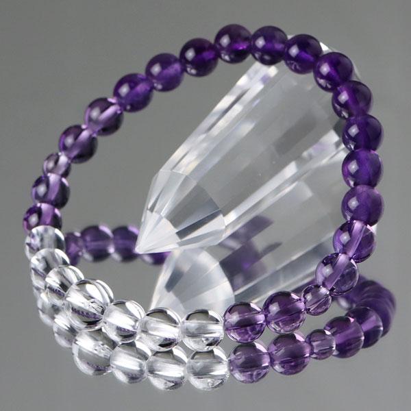 数珠ブレスレット 紫水晶 本水晶 グラデーション 約7ミリ 腕輪念珠 SALE 98%OFF 【即納！最大半額！】