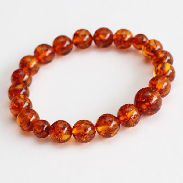 数珠 パワーストーン はな花 数珠ブレスレット 琥珀 約10ミリ 腕輪念珠