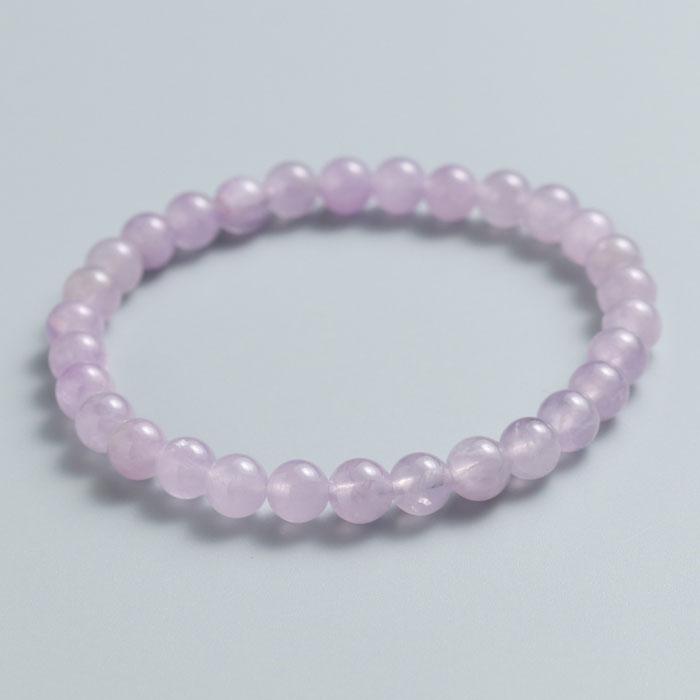 ラベンダーアメジスト ブレスレット 約6mm ストレート | 数珠 パワーストーン はな花 | 01