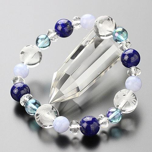 数珠 パワーストーン はな花 約12ミリ水晶 四神ブレスレット 約10ミリ