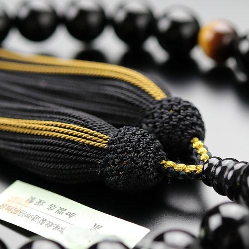 数珠 男性用 22玉 黒オニキス 2天 虎目石 正絹2色房 数珠袋付き 数珠 パワーストーン はな花 通販 Yahoo ショッピング