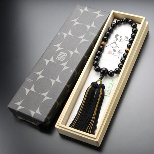 数珠 男性用 22玉 黒オニキス 2天 虎目石 正絹2色房 数珠袋付き 数珠 パワーストーン はな花 通販 Yahoo ショッピング