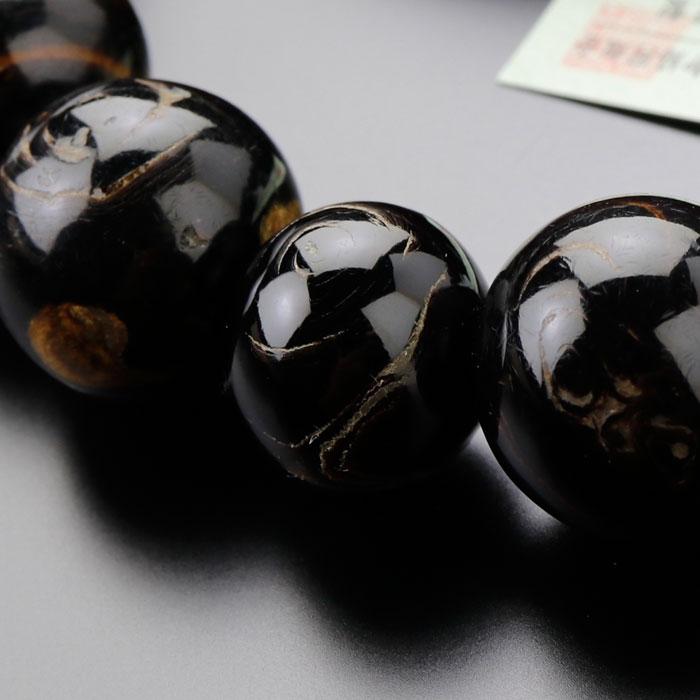 数珠 男性用 18玉 本海松（約16×17ミリ） 正絹2色房 （4匁） 数珠袋付き | 数珠 パワーストーン はな花 | 03