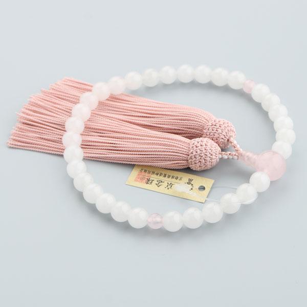 数珠 パワーストーン はな花 ≪特別価格≫数珠 女性用 約8ミリ 白 