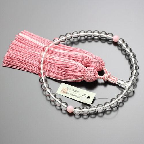 楽天市場】数珠 女性用 約7ミリ 本水晶 数珠袋付き ピンクオパール