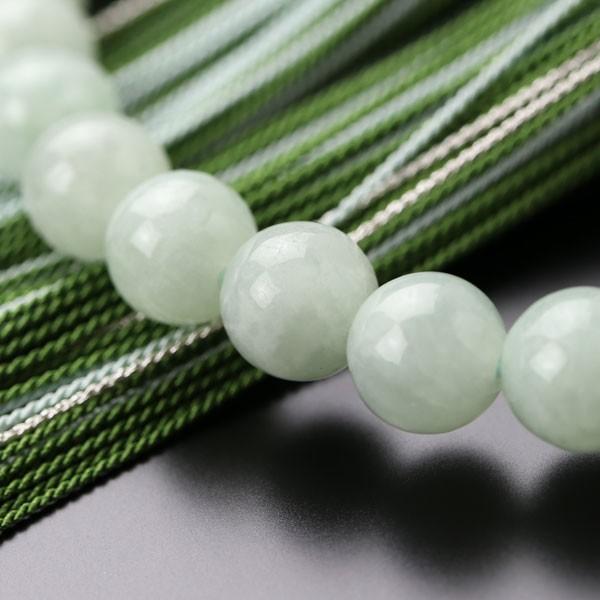 ≪特別価格≫数珠 女性用 約8ミリ ビルマ翡翠 銀花かがり房 数珠袋付き | 数珠 パワーストーン はな花 | 03