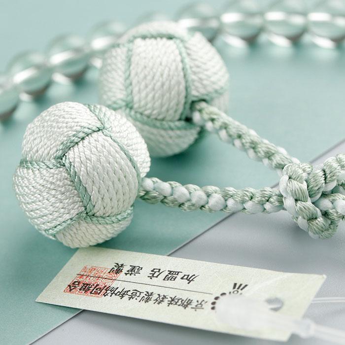 数珠 女性用 約7ミリグリーンアメジスト 共仕立 正絹製・小田巻梵天房 数珠袋付き | 数珠 パワーストーン はな花 | 04