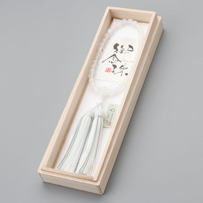 【現品お届け！】数珠 女性用 約8ミリ ムーンストーン 正絹2色房 数珠袋付き | 数珠 パワーストーン はな花 | 05