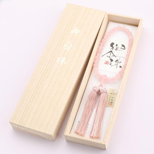 数珠 女性用 約8ミリ ローズクォーツ 正絹京かがり房 数珠袋付き | 数珠 パワーストーン はな花 | 07