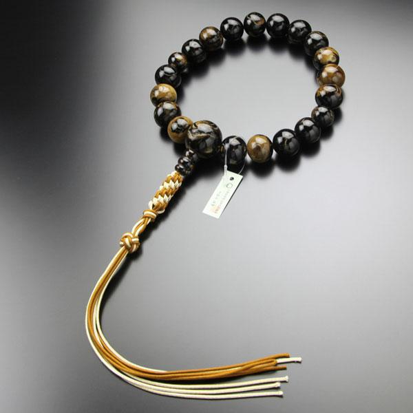 【最終値下げ】 浄土真宗 数珠 男性用 18玉 特大 本海松（6分） 特注紐房（釈迦結び入り） 数珠袋付き 【UOI3104964370】(111320円)