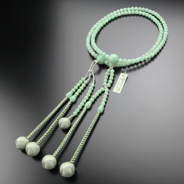 数珠 パワーストーン はな花 日蓮宗 数珠 男性用 尺二 4A´ ビルマ翡翠