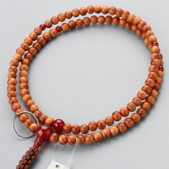 曹洞宗 数珠 男性用 108玉 尺二 欅 瑪瑙 本銀輪 正絹製・紐房 数珠袋付き | 数珠 パワーストーン はな花