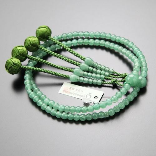 新作製品、世界最高品質人気!真言宗 数珠 女性用 印度翡翠 8寸 梵天房