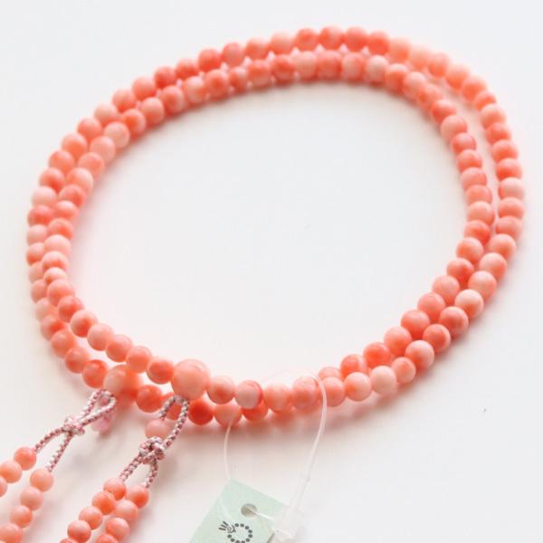 真言宗 数珠 女性用 8寸 5a 2色梵天房 深海珊瑚 数珠 は