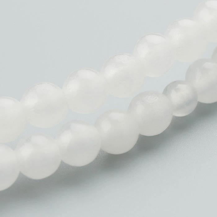 ≪特別価格≫真言宗 数珠 女性用 8寸 108玉 白オニキス 共仕立 正絹製・梵天房 数珠袋付き | 数珠 パワーストーン はな花 | 02