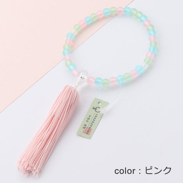 【送料無料】≪選べる2色≫数珠 子供用 ミックスカラー おしゃれ | 数珠 パワーストーン はな花 | 02