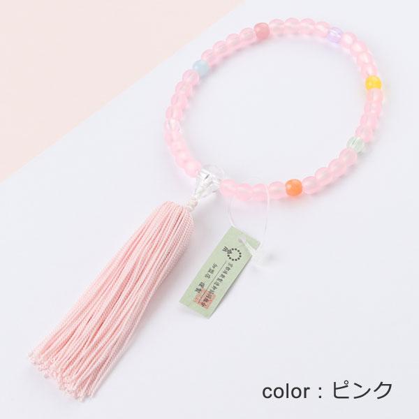 【送料無料】≪選べる2色≫数珠 子供用数珠 7色ポイント | 数珠 パワーストーン はな花 | 02