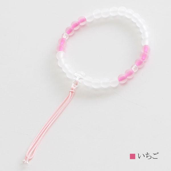 【送料無料】≪選べる6色≫数珠 子供用 ポイントカラー 紐房 | 数珠 パワーストーン はな花 | 01