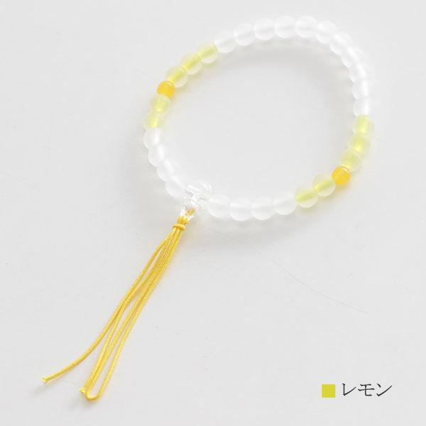 【送料無料】≪選べる6色≫数珠 子供用 ポイントカラー 紐房 | 数珠 パワーストーン はな花 | 03