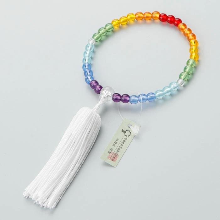 数珠 子供用 レインボーカラー | 数珠 パワーストーン はな花