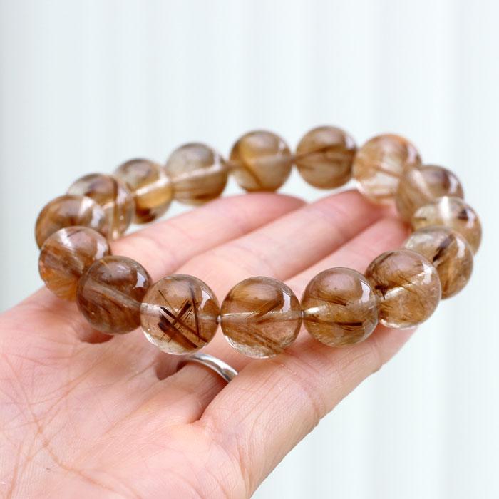 【現品お届け！】タイガールチルクォーツ ブレスレット 約13mm 4A´ ストレート 桐箱入りの画像
