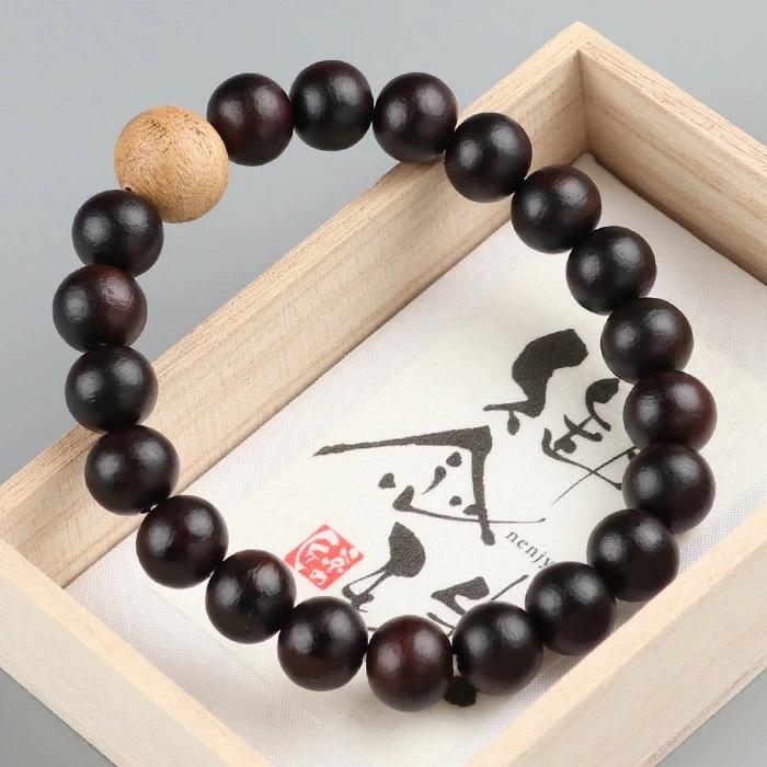 数珠 パワーストーン はな花 【限定品】約10×11ミリ 縞黒檀 沈香