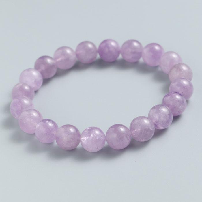 ラベンダーアメジスト ブレスレット 約10mm ストレート 高級桐箱 | 数珠 パワーストーン はな花 | 01
