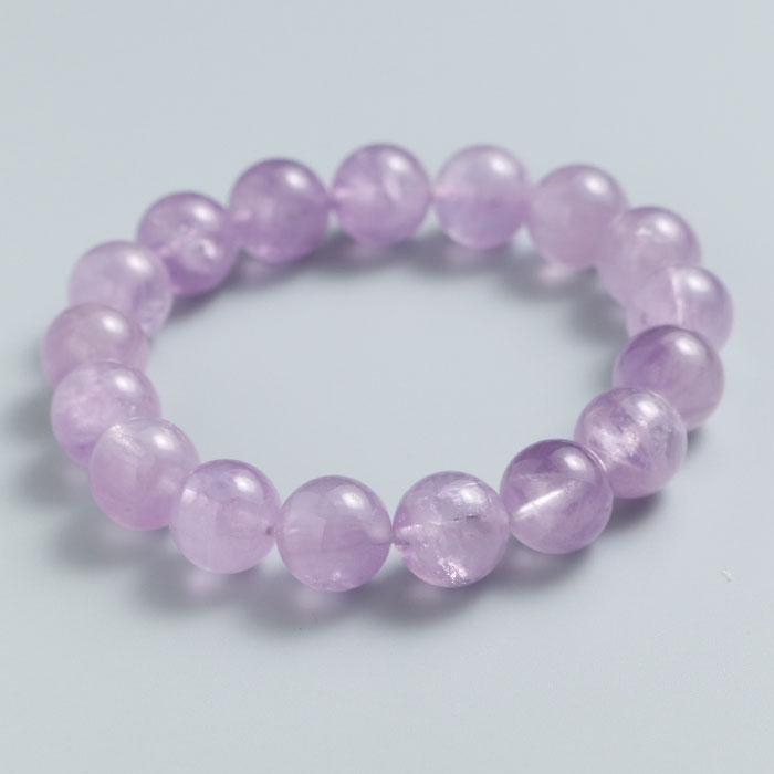 ラベンダーアメジスト ブレスレット 約12mm ストレート 高級桐箱 | 数珠 パワーストーン はな花 | 01