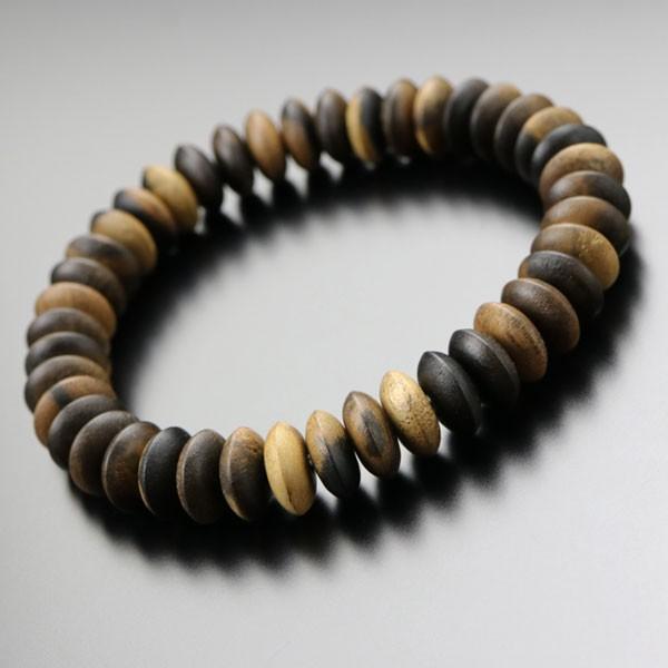 数珠 パワーストーン はな花 黒柿 ブレスレット 平玉 ストレート