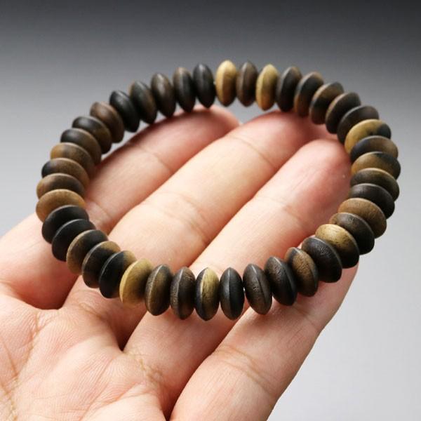 数珠 パワーストーン はな花 黒柿 ブレスレット 平玉 ストレート