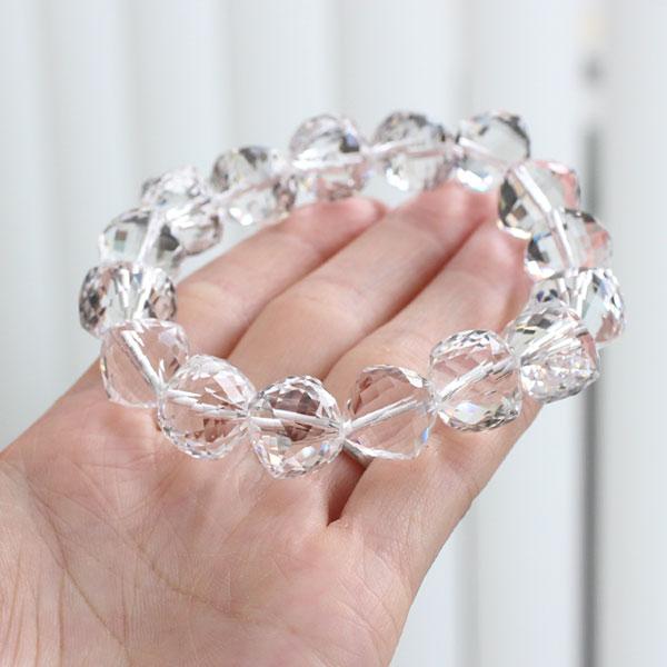 本水晶 ブレスレット スクエア スペシャルカット 約14mm ストレート_4