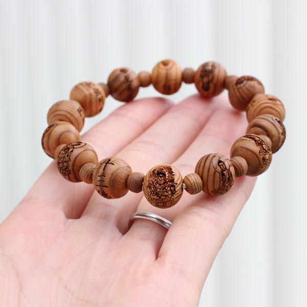 数珠 パワーストーン はな花 十三佛（お姿彫り）ブレスレット 屋久杉