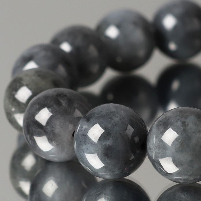 数珠 パワーストーン はな花 黒ビルマ翡翠 ブレスレット 約13mm 