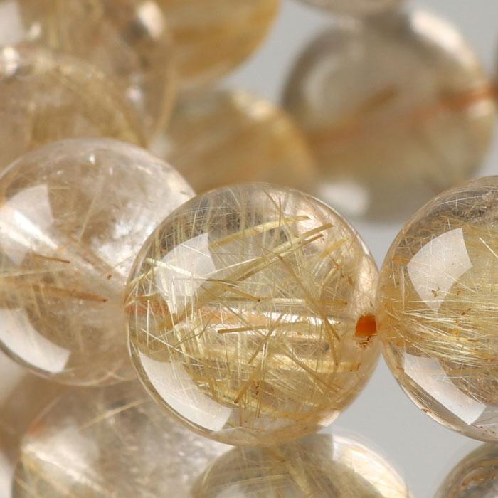 【現品お届け！】ルチルクォーツ ブレスレット 約16.5mm 4A´ ストレート | 数珠 パワーストーン はな花