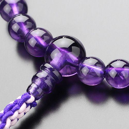 数珠 パワーストーン はな花 数珠ブレスレット 約7ミリ 上質 紫水晶