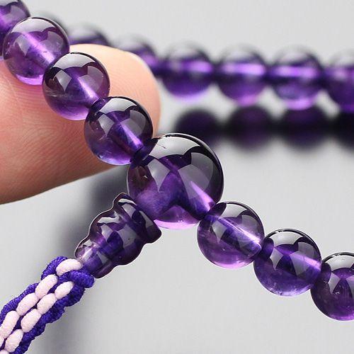 数珠 パワーストーン はな花 数珠ブレスレット 約7ミリ 上質 紫水晶