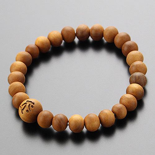 数珠 パワーストーン はな花 梵字ブレスレット 白檀 約8ミリ : 数珠