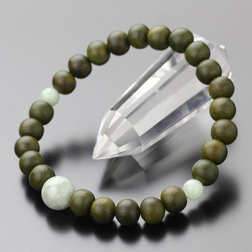 数珠 パワーストーン はな花 数珠ブレスレット 約8ミリ 緑檀（生命樹