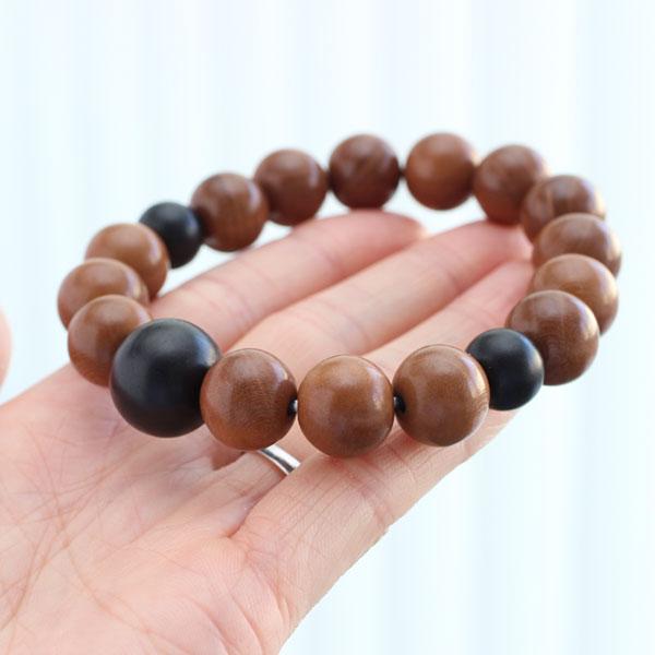 数珠ブレスレット 約12×13ミリ 正梅 黒檀 | 数珠 パワーストーン はな花 | 02