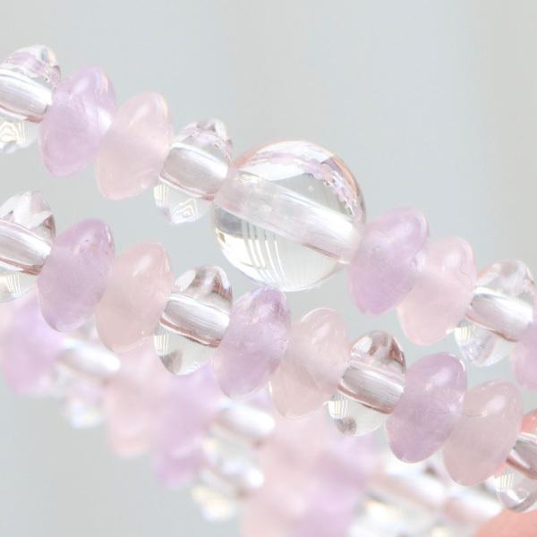 数珠 パワーストーン はな花 数珠ブレスレット 108玉 本水晶 ローズ 