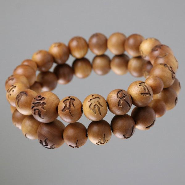 数珠 パワーストーン はな花 数珠ブレスレット 不動真言彫り 約10ミリ