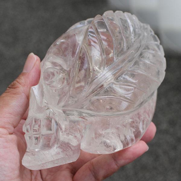 天然水晶 スカル ドクロ カービング 約978グラム | 数珠 パワーストーン はな花
