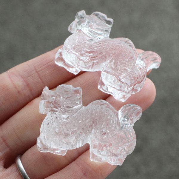 水晶 龍 カービング 手彫り 約19グラム 1個 | 数珠 パワーストーン はな花 | 03