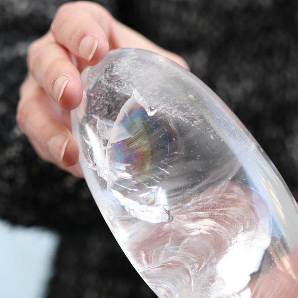 シバリンガム レインボー 天然水晶 約990グラム ヒマラヤ産 原石 | 数珠 パワーストーン はな花 | 01