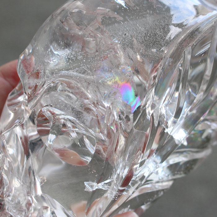 【現品お届け！】レムリアン水晶 リーフスカル カービング 約951g | 数珠 パワーストーン はな花 | 03