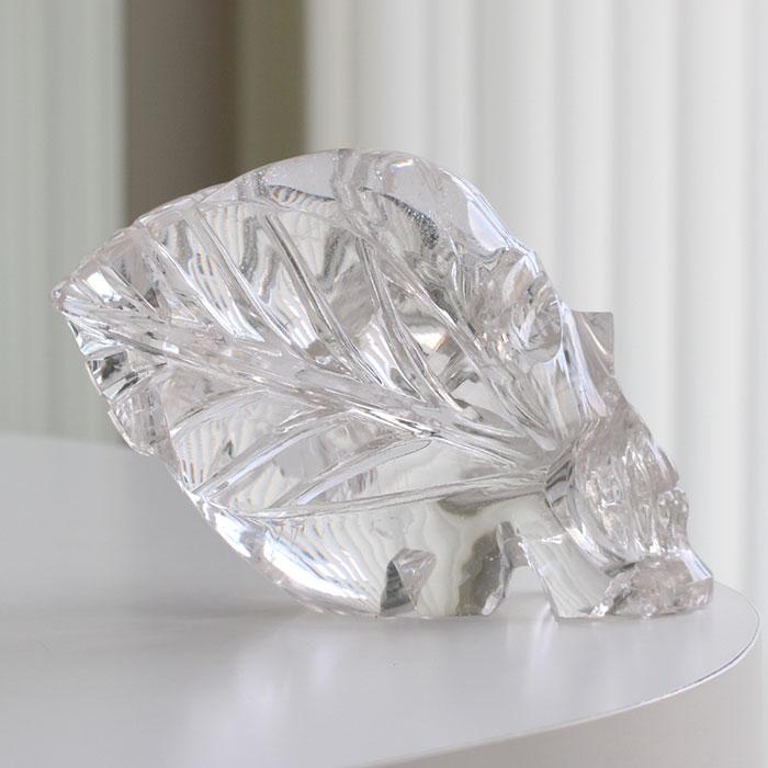 【現品お届け！】レムリアン水晶 リーフスカル カービング 約951g | 数珠 パワーストーン はな花 | 04